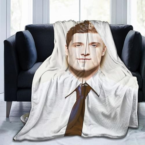 Josh Hutcherson Decke, 3D-bedruckte Plüschdecke, leicht, super weich, warm und bequem, Anti-Pilling-Mikrofaser-Flanell-Fleecedecke für Couch, Bett, Sofa, 3 Größen
