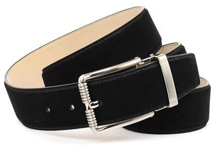 Anthoni Crown Unisex Ledergürtel Gürtel, Schwarz, 105