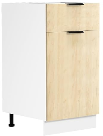 Küchenschrank | Maße ca. H. 82 x B. 40 x T. 46 cm | Unterschrank mit einer Drehtüre und einer Schublade | Küchenmöbel - Fasola