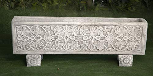 AnaParra Jardinera clásica de Hormigón Asturias 100x26x36cm. - Resistente UV, heladas, Vientos. Sin Mantenimiento - Hecho en España.