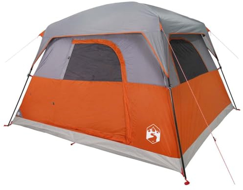 vidaXL Tenda da Campeggio a Cabina 4 Persone Arancione Impermeabile