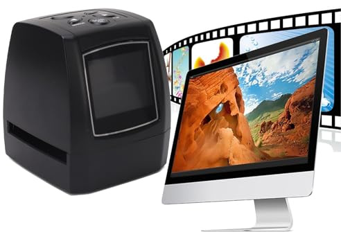 Natudeco Digitaler Diascanner, 5 MP, tragbarer Film- und Diascanner, USB-Filmscanner mit Farbbildschirm für Fotostudios, TV und Video-Editoren