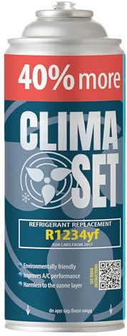 ClimaSet Recharge clim R1234yf - 1x235 g - Climatisation - Climatiseur voiture - Recharge climatisation voiture - Gaz R1234yf - cartouche gaz - ECO - Recharge pour climatisation