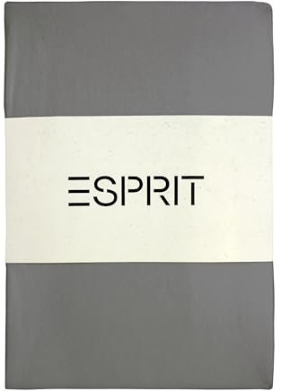 Esprit Spannbettlaken 90x200 cm - Bettlaken Jersey Anthrazit - Spannbetttuch für Matratzen bis 30 cm Höhe - Supergekämmte Baumwolle mit Öko-Tex Made in Green
