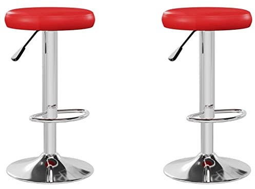 vidaXL Barhocker 2 STK. Rot Kunstleder