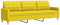 vidaXL 3 Sitzer Sofa, Polstersofa Couch mit Metallgestell, Relaxsofa für Wohnzimmer, Loungesofa Schlafsofa Gästesofa, Modern, Hellgelb Stoff