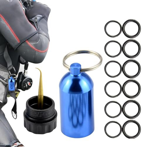 Kit de Junta tórica de Buceo - Cilindro de Buceo con Llavero, Kit de Junta tórica de Buceo | Kit de Junta tórica para Buceo, Llavero con Junta tórica para Buceo, Cilindro de Buceo, Accesorios de