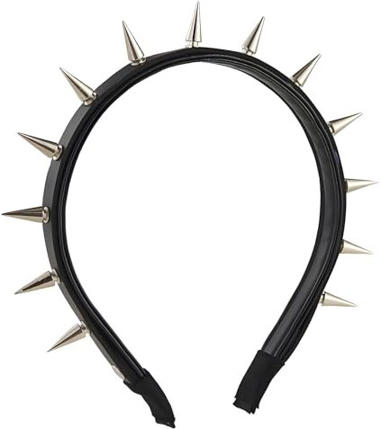 Floatdream Stirnband mit Stacheln, Spike Nieten Besetzt Metal Stirnband, Gothic Kopfstück, Kopfschmuck für Frauen Halloween Cosplay