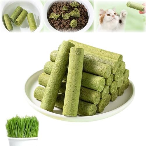 Yotfieot Kittygreen Stick, Cat Grass Teething Stick, Berdexa Cat Grass Teething Stick, Cat Grass Treats for Indoor Cats, Edible Cat Treats for Teeth Cleaning (20pcs)