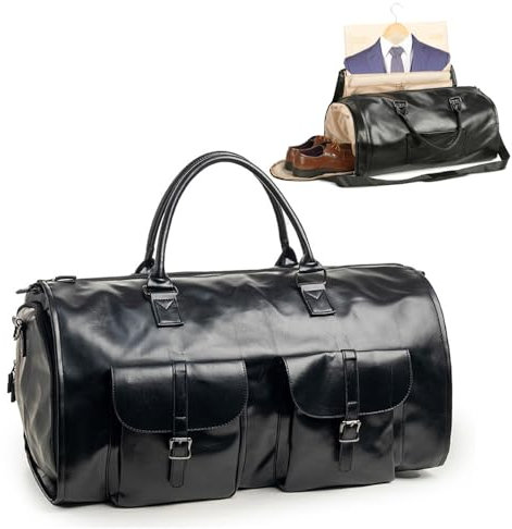 Borsa Porta Abiti da Viaggio,Borsa Porta Abiti Convertibile,Borsa da Viaggio Porta Abiti Pieghevole,impermeabile,Vestiti Senza Pieghe,Borsa Pieghevole per Abiti,per Viaggi,Brevi Vacanze,Affari (Black)