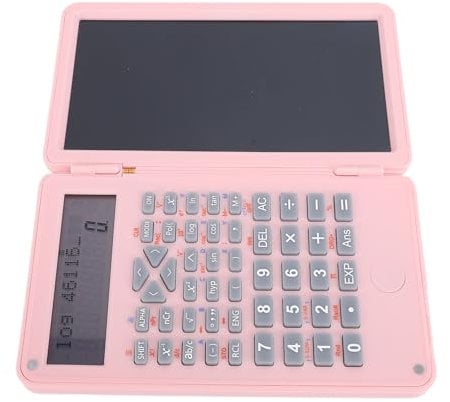 Bloc de Notas con Calculadora Científica LCD, Calculadora con Pantalla de 2 Líneas, Tableta de Escritura, Calculadora Trigonométrica Financiera de 12 Dígitos, Calculadora de (#4)