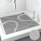 Mavicen Duschmatte rutschfest, 80x80cm Weiche PVC-Luffa Badewannenmatte mit Ablauföffnung, Sichere Massage Duschmatten Fuer senioren, Schnell trocknende Badematte, Graye Linien