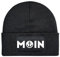 Mütze Beanie Moin Spruch Wintermütze Statement Fun-Print Unisex Strickmütze für Herren & Damen als Geschenk - Schwarz