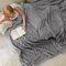BEDSURE kuscheldecke 220x240 - Tagesdecke, Wolldecke & Fleecedecke, Sofadecke, Weiche Warme Grobe Korddecke für Zimmer Deko, Wohn- & Kuscheldecken, XXL Große Decke, Grau, 220 x 240 cm
