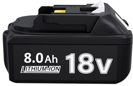 8000mAh BL1850B Replacement Battery Compatible with Makita 18V Battery With LED Indicator BL1830 BL1830B BL1840 BL1840B BL1850 BL1860 BL1845 BL1815 Cordless Power Tools Replacement Battery