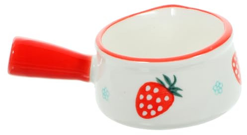 SECFOU Small Milk Cup Breast Milk Pitcher Porcelain Jug Enamel Lid Mini Pot for Semi-skimmed