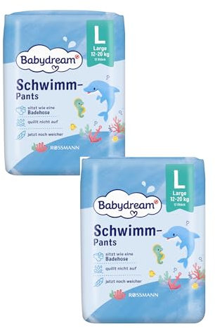 Babydream Schwimmwindel, 2X 12 Stück, Größe L