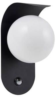 Lindby LED Wandleuchte außen Lacie mit Bewegungsmelder (spritzwassergeschützt (Modern) in Schwarz aus Aluminium (1 flammig,) - Wandlampe für Außenwand/Hauswand Haus Terrasse und Balkon