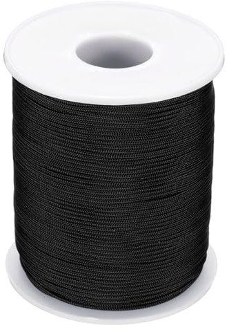 PATIKIL Nylon Cord 1mm x 109 Yards, Bracelet String Braided Nylon Thread Chinese Knotting Cord for Jewelry Making Beading Necklaces Blind Wind Chimes, Black