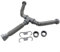 Kit de vidange double d'évier réglable, siphon en P flexible de 20 à 80 cm, système de plomberie extensible en plastique gris pour évier de salle de bain et de cuisine
