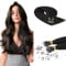 Benehair Nano Ring Hair Extensions Real Human Invisible Remy Straight #1B Natural Black Nano Hair Extensions 50 Strands 20 Inches (35g)