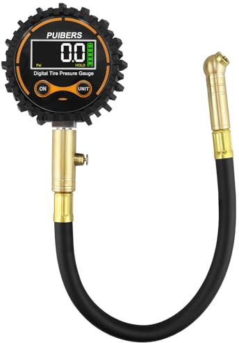 PUIBERS Digital Tyre Pressure Gauge UK 200 PSI,Large 2 Backlit LCD Tire Pressure Gauge with Air Bleeder Valve, 0.1 PSI High Accuracy, 360° Nozzle for Car/Truck/SUV