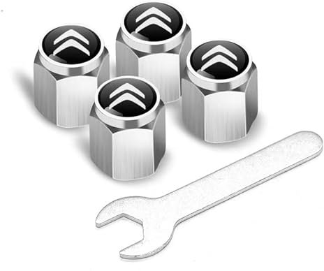 Yourdou Auto Ventilkappen für Citroen SpaceTourer M 2016-2023, Ventildeckel Reifenventil-Kappen mit Dichtung Wasserdicht Staubdicht Kappe Ventilabdeckung Autoreifenzubehör,Silver-4PCS