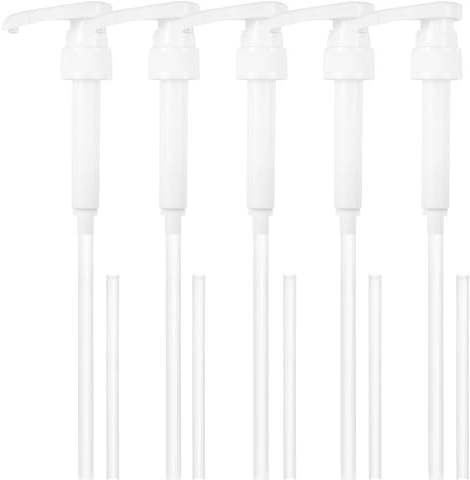 5 STK Dosierpumpe für Best Body Nutrition Vital Drink, Ersatz Sirup Pumpe, Wiederverwendbarer Pumpspender Sirupspender für 500ml/1000ml Flaschen,+ 5 Langen Schläuchen & 5 kurzen Schläuchen