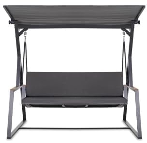 Setgarden Hollywoodschaukel Auflage, 7 cm dick, Sitz- und Rückenpolster, Abnehmbarer Bezug, Wendbar, Garten Polster Set (Anthrazit, 150x60x50cm)