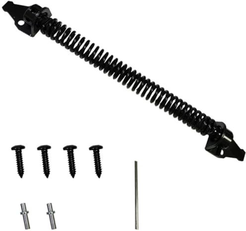 Toddmomy Molla per Chiusura Automatica Porta Scorrevole in Acciaio al Carbonio Nero, Kit per Cancello e Recinzione da Giardino, Regolazione Tensione e Mantenimento Silenzioso, per Terrazza