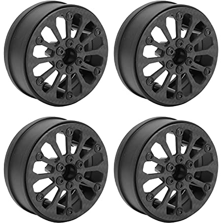 Ruedas de fibra de carbono 1/10 para RC, ruedas ligeras y de alta resistencia para coches de control remoto, llanta de cinco radios y doce orificios de 2,7 pulgadas con hexágono de (Doce hoyos)