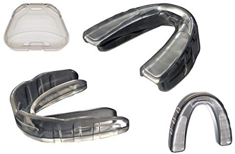 Coollo Sports Boil and Bite Mundschutz (Jugend & Erwachsene) SA passgenaues Sportmundstück für Basketball, Karate, Kampfsport, Ringen, MMA (inklusive Etui!) (1 Erwachsener + 1 Jugendliche, 2er-Pack)