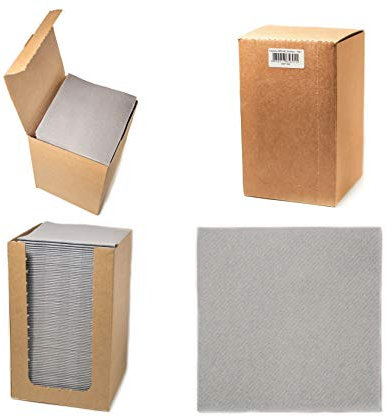 Alvotex CHIC Airlaid 100 Coctailservietten, 1/4 Falten Stoffähnlich, Hochwertige Einwegserviette, Grau, 20x20 cm