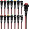 RUNCCI-YUN 14pcs Pulsador 12mm Eléctrico, Botón Mini Redondo, Interruptor Momentáneo 12V Para Trompeta De Coche, PC, Lámpara De Mesa, Timbre De Casa (Con Línea)