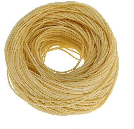 Candle Wick - 61 m Bio-Hanf Kerzen Hanfkern mit reinem Bienenwachs für DIY Öllampe(Helle Farbe)