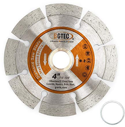 Lame Diamantate Segmentate per Sega Elettrica, BGTEC 1 Pezzo 105 mm Disco da Taglio per uso Generico a Secco o a Umido per Muratura di Mattoni di Pietra e Cemento