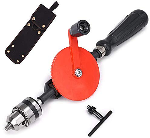 Handbohrmaschine Mini Doppel-Ritzel Handbohrer, Sichere Manuelles Bohrwerkzeug Für Holz Kunststoff Acryl Leiterplatte Stanzen,Mit 3Mm 4Mm Bohrer Und Aufbewahrungsbeutel,3/8 Inch