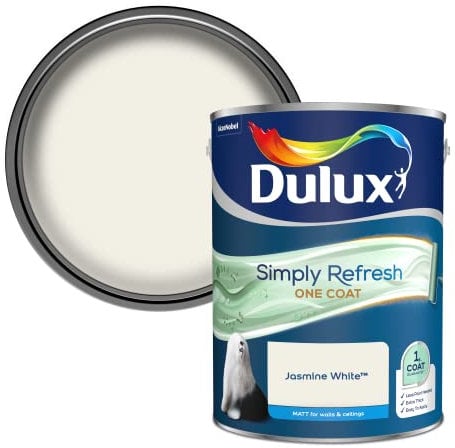 Dulux Simply Refresh One Coat Matt Emulsion Paint - Jasmine White - 5L