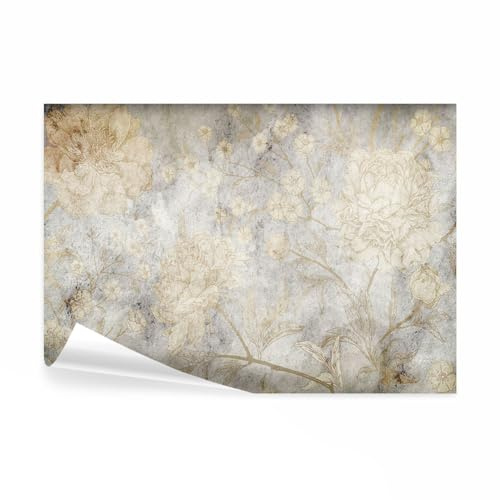decomonkey Photo Wallpaper Flower Floral 450 x 315 cm | Non-Woven, Fleece, Wall Mural, Wall Art, Modern Print, Home Decoration, Bedroom, Living Room, Nature Abstract Concrete