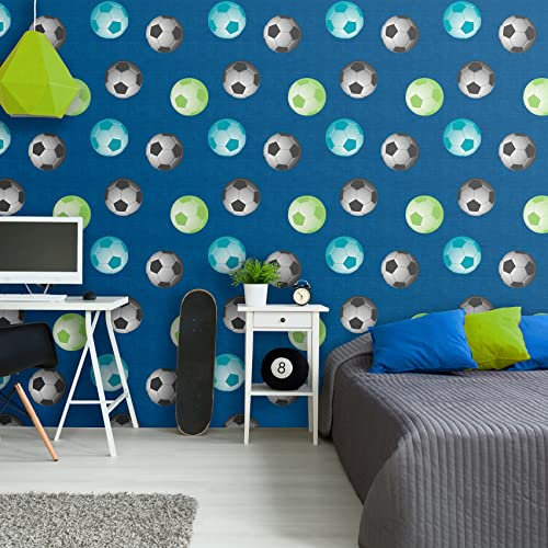 Catherine Lansfield Football Wallpaper Blue