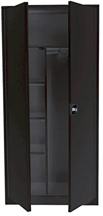Lüllmann Mehrzweckschrank Spind Spindschrank abschließbar 180x80x38cm (RAL 9005 Tiefschwarz)