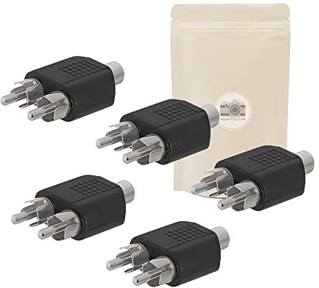 5X Doubleur séparateur RCA Femelle vers 2 Prises RCA Male Mono Signal Splitter Audio HiFi
