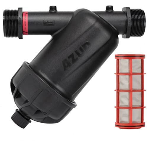 Filtro de Malla 2 para Tubería 63mm con Tapón de Vaciado | Filtro Azud Modular 100 | 120 Mesh | Sistema de Filtración para Riego por Goteo y Agricultura | Fabricado en Europa