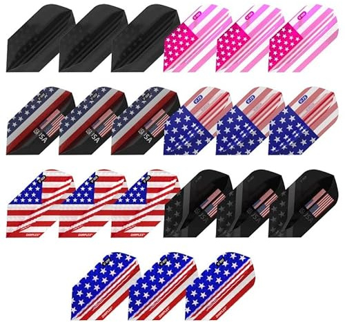 Viper Patriot Pack Dart Flights Assorted Weight Variety Pack Slim American Flag