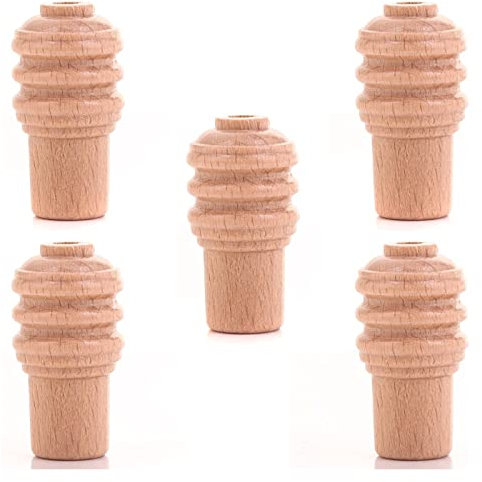 Ridged Wooden Cord Pulls Weights Roman Blind Cord Pull for Light Switch Curtains Roman Blind Ends Light Switch and Ceiling Fans Pull Cord Weight Pack of 5.