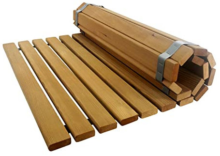 SudoreWell® Sauna Rollrost Holzmatte Bodenrost Red Cedar 100 x 60 x 1,5cm (AP-08 GW)