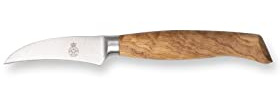 WEITZ Schälmesser 7 cm, Edelstahl mit Olivenholzgriff | Gebogen, Gemüsemesser, Präzisionsmesser aus Solingen, Made in Germany, Langlebig & handlich