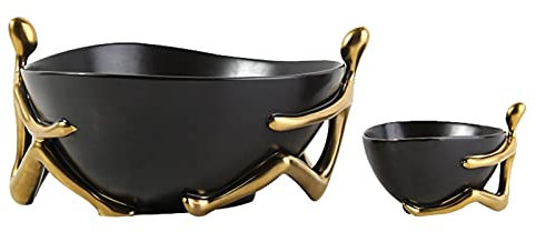 KITCISSL Porta Caramelle Svuotatasche Ceramica Ingresso Centrotavola Moderno Design Piatto Organizzatore Vassoio Moderno Oro Figure Vassoi Telefono Watches Svuota Tasche Moderno (Color : A And B)