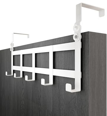 Menz Over Door Hanger – White Coat Hanger for Door Depth 4.1 cm (1.6) & 3.6 cm (1.4), Coat Hooks – Sturdy Hangers for Clothes Türhakenleiste Budget Weiß_36mm UK