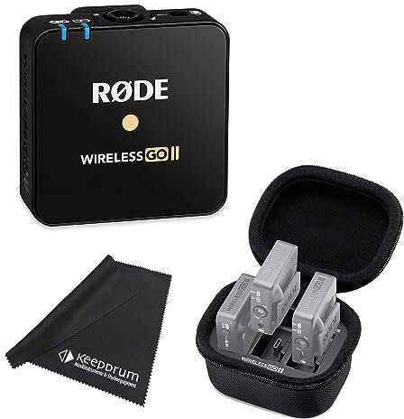 Rode Wireless GO II TX - Módulo de micrófono + funda para estación de carga + paño de microfibra keepdrum
